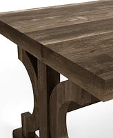 Furniture of America Arder 18.62" Wood Veneer Rectangle Trestle Coffee Table