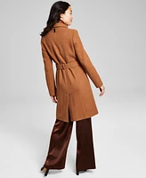 Calvin Klein Womens Wool Blend Belted Wrap Coat, Created for Macys