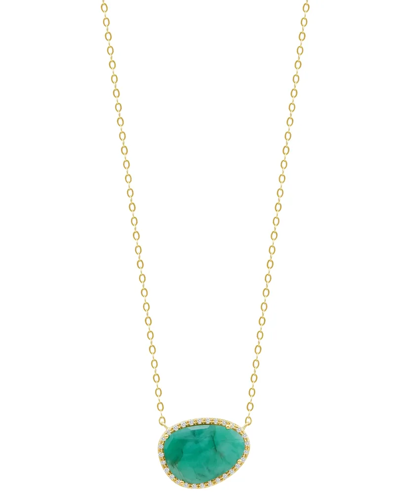 Gemstone and Diamond (1/10 ct. t.w.) 17" Necklace in 14k Yellow Gold