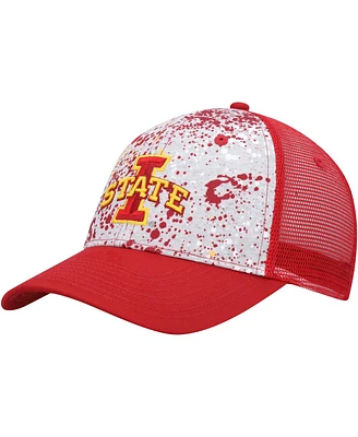 Men's Colosseum Gray, Cardinal Iowa State Cyclones Love Fern Trucker Snapback Hat
