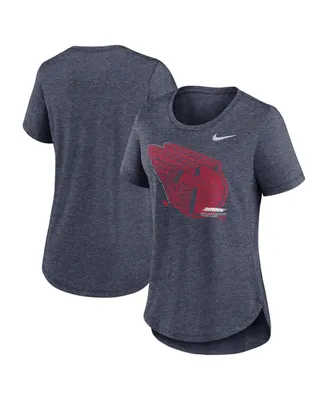 Women's Nike Heather Navy Cleveland Guardians Touch Tri-Blend T-shirt