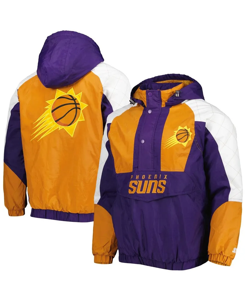 Men's Starter Purple Phoenix Suns Body Check Raglan Hoodie Half-Zip Jacket