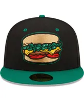 Men's New Era Black Albuquerque Isotopes Green Chile Cheeseburgers Theme Night 59FIFTY Fitted Hat