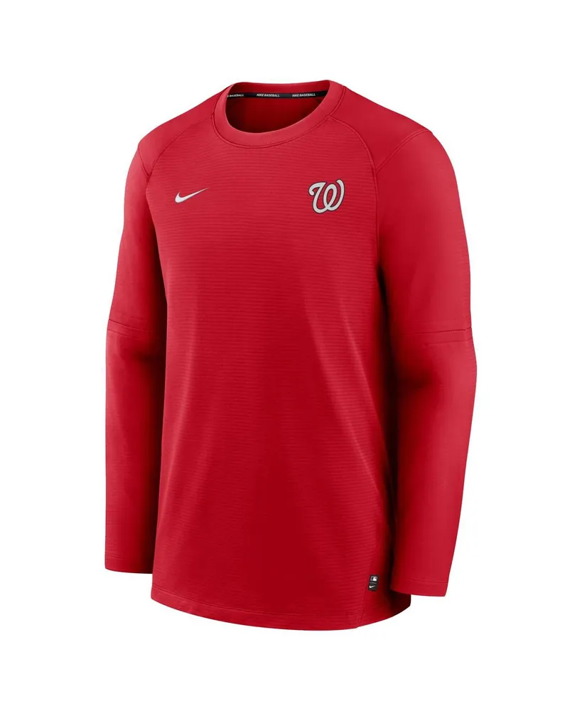 Men's Nike Red Washington Nationals Authentic Collection Logo Performance Long Sleeve T-shirt