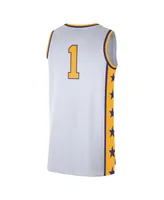 Men's Nike #1 White Lsu Tigers Replica Basketball Jersey