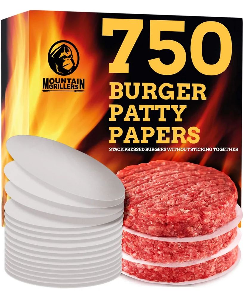 Mountain Grillers Hamburger Patty Paper - Wax Papers to Separate Frozen Pressed Patties - 750 Burger Sheets for Easy Release from Burger Patty Paper