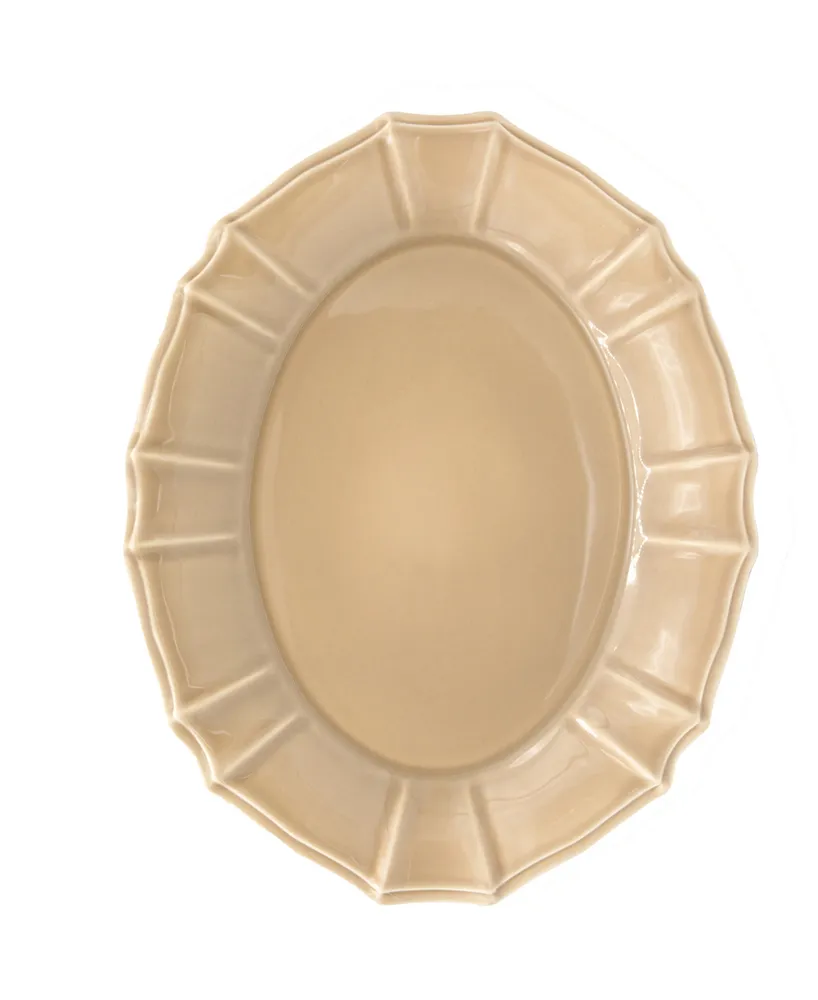 Euro Ceramica Chloe Taupe Oval Platter