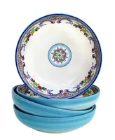 Euro Ceramica Zanzibar 4 Piece Pasta Bowl Set