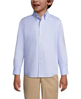 Lands' End Big Boys Long Sleeve No Iron Pinpoint Dress Shirt