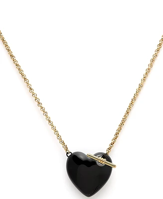 Olivia Burton 18K Gold-Plated Black Knot Heart Necklace - Gold