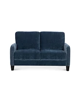 Everly Blue Velvet Loveseat