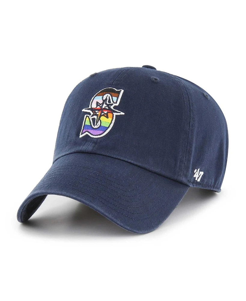 Men's '47 Brand Navy Seattle Mariners Team Pride Clean Up Adjustable Hat