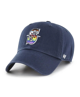 Men's '47 Brand Navy Seattle Mariners Team Pride Clean Up Adjustable Hat