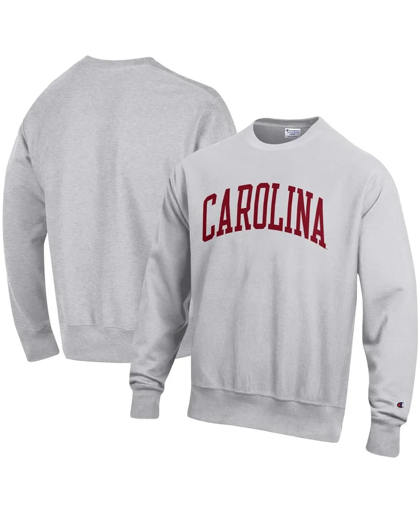 Men's Champion Heathered Gray South Carolina Gamecocks Arch Reverse Weave Pullover Sweatshirt