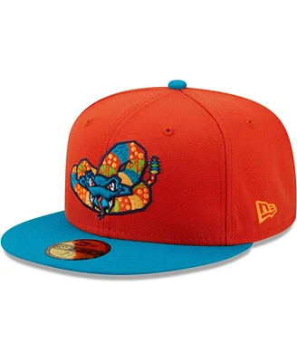 Men's New Era Orange, Teal Cascabeles de Wisconsin Copa De La Diversion 59FIFTY Fitted Hat