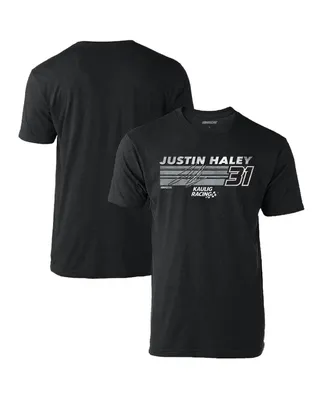 Men's Checkered Flag Sports Heather Charcoal Justin Haley Hot Lap T-shirt