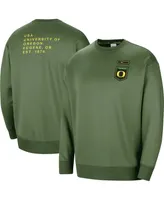 Women's Nike Olive Oregon Ducks Military-Inspired Collection All-Time Performance Crew Pullover Sweatshirt