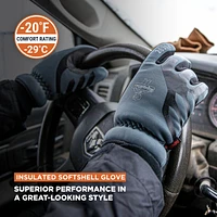 RefrigiWear Men's Insulated Lined Softshell Gloves with Silicone Grip