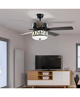 Costway 52'' Ceiling Fan W/Light Reversible Blade Adjustable Speed Remote Control