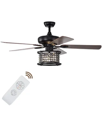 52'' Ceiling Fan with Light Reversible Crystal Ceiling Fan Lamp W/Remote Control