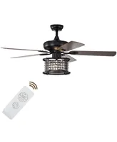 Costway 52'' Ceiling Fan with Light Reversible Crystal Ceiling Fan Lamp W/Remote Control