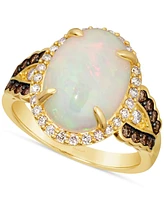 Le Vian Neopolitan Opal (3 ct. t.w.) & Diamond (1/2 ct. t.w.) Halo Ring in 14k Gold