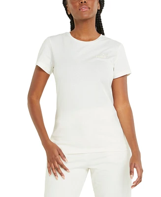 Puma Women's Cotton Crewneck Embroidered-Logo T-Shirt