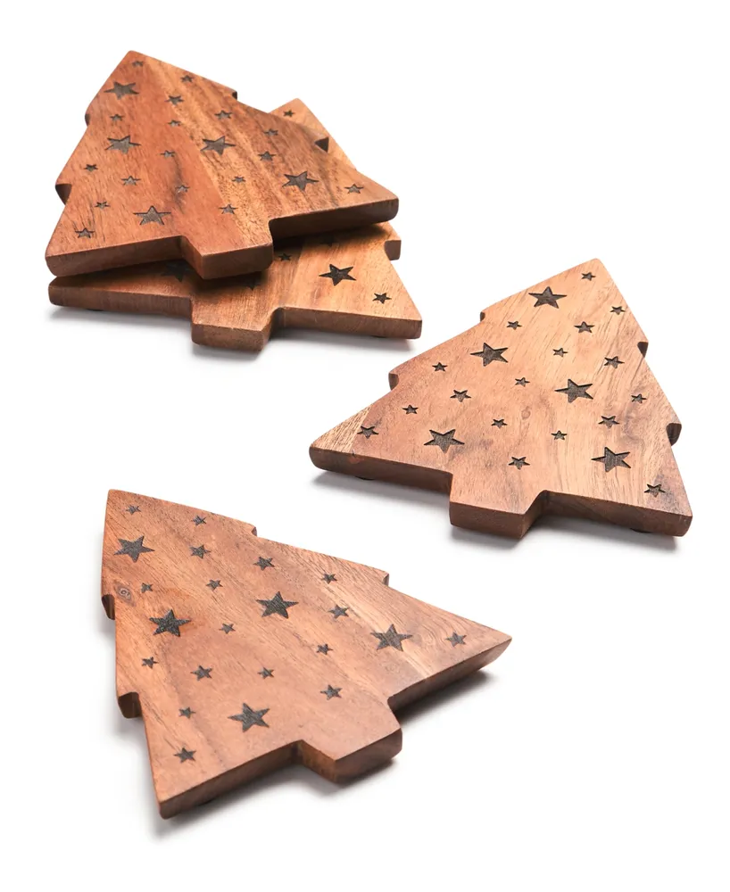 The Cellar Holiday Tree Coasters, Set of 4, Created for Macy's