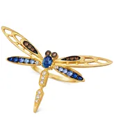 Le Vian Ombre Multi-Gemstone (7/8 ct. t.w.) & Diamond (1/6 ct. t.w.) Dragonfly Ring in 14k Gold