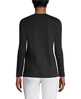 Lands' End Petite Relaxed Supima Cotton Long Sleeve V-Neck T-Shirt