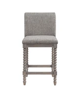 Abbott 26" Spindle Counter Stool with Frame and Faux Leather