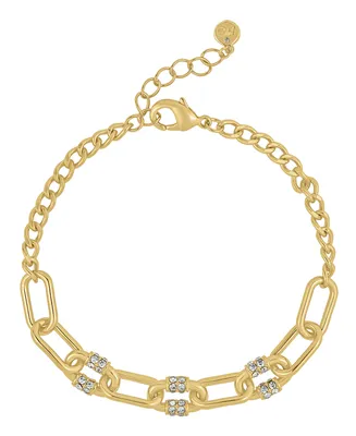 And Now This Crystal 18K Gold Plated Link Bracelet