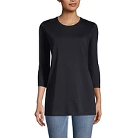 Lands' End Women's 3/4 Sleeve Supima Cotton Crewneck Tunic