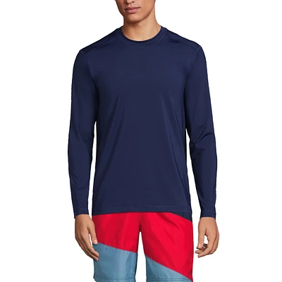 Lands' End Men's Long Sleeve Upf 50 Swim Tee Rash Guard