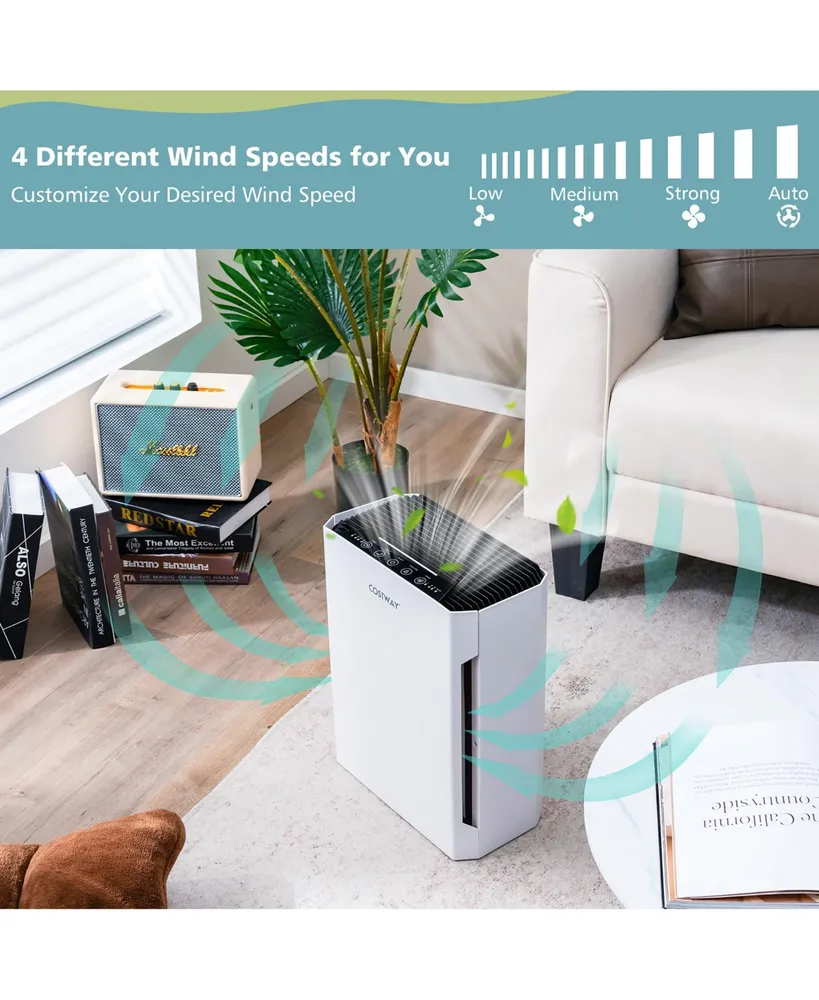 H13 True Hepa Air Purifier Portable Air Cleaner with Adjustable Wind Speeds