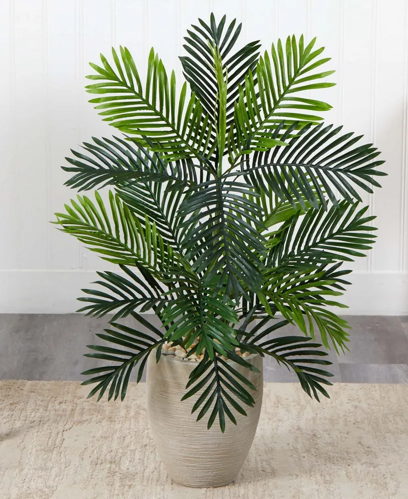 Nearly Natural Paradise Palm Artificial Tree in Sand Colored Planter