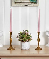 Nearly Natural Eucalyptus Artificial Plant in Marble Finished Vase