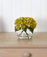 Nearly Natural Blooming Hydrangea w/Vase