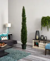 Nearly Natural 8' Mini Cedar Pine Tree in 12" Pot