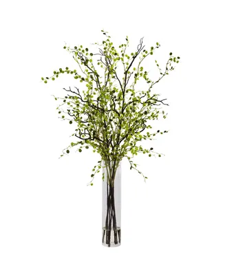 Nearly Natural Night Willow Arrangement in Glass Vase