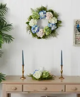 Nearly Natural 24" Hydrangea Multi Wreath