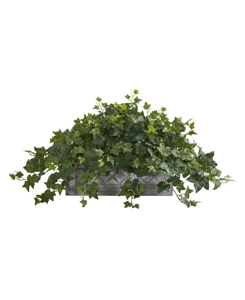 Nearly Natural Puff Ivy Artificial Plant in Stone Planter