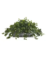 Nearly Natural Puff Ivy Artificial Plant in Stone Planter