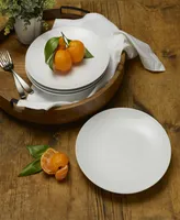 Fitz and Floyd Everyday Whiteware Coupe Dinner Plate 4 Piece Set