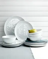 Fitz and Floyd Everyday Whiteware 12 Piece Dinnerware Set, Service for 4