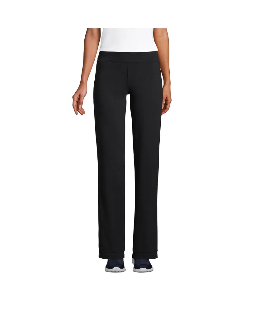 Lands' End Women's Starfish Mid Rise Straight Leg Elastic Waist Pull On Pants