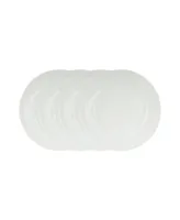Fitz and Floyd Everyday Whiteware Beaded Dinner Plate 4 Piece Set