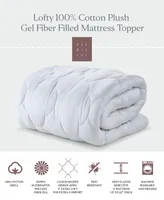 Ella Jayne Lofty 100% Cotton Plush Gel Fiber Filled Mattress Topper