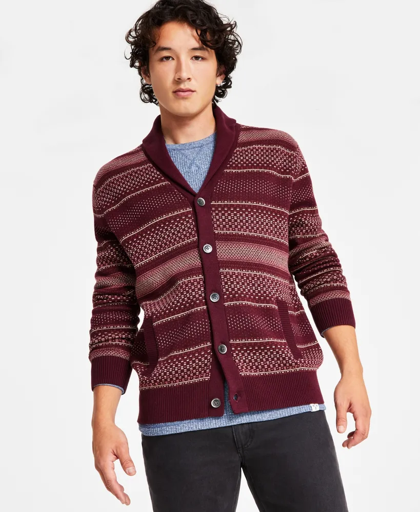 Sun + Stone Men's Easton Striped Button Cardigan, Created for Macy's