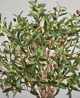 Nearly Natural 3.5' Olive Artificial Tree in Gray Cylinder Planter